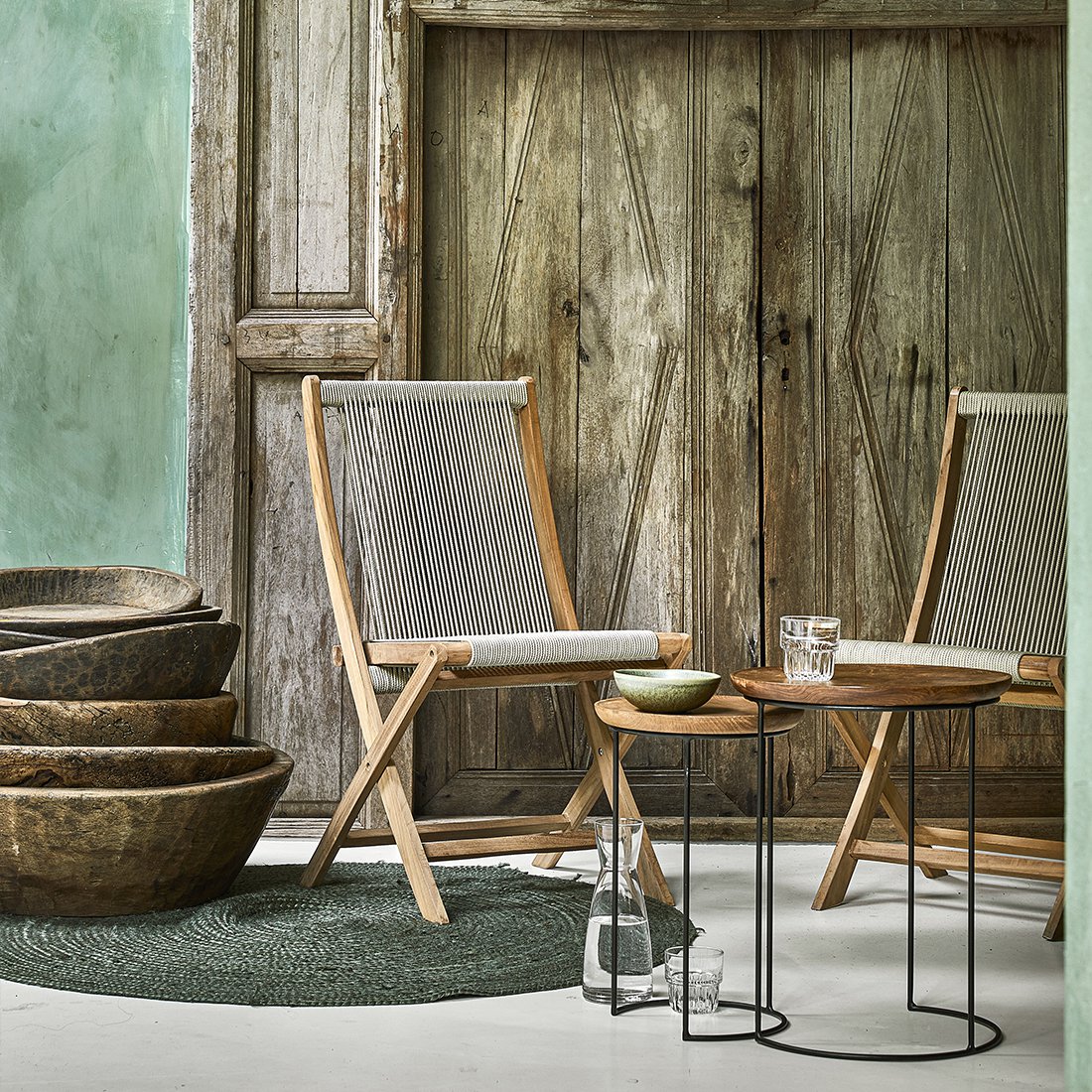 Rope opvouwbare tuinstoel naturel-Tuin stoelen-Raw Materials-Ik Hout ervan.