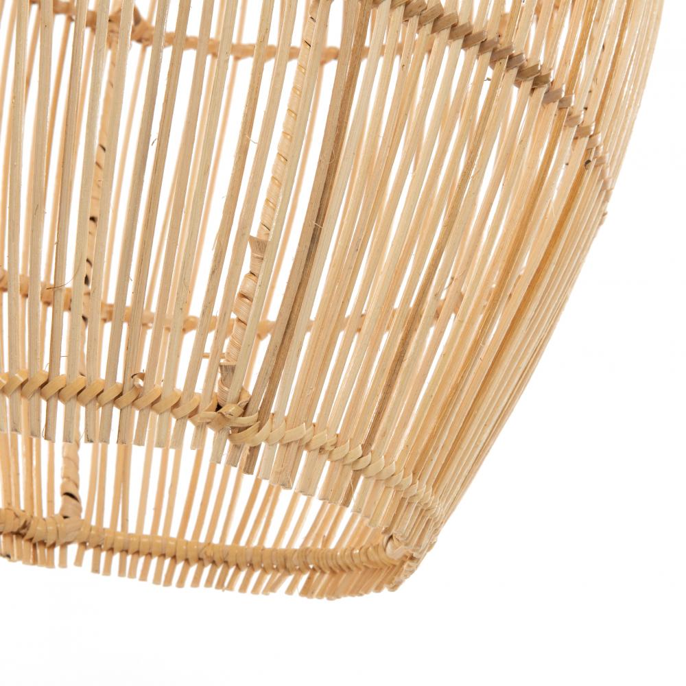 Rotan hanglamp The Flacon met natuurlijk geweven structuur, stijlvol en duurzaam ontwerp voor sfeervolle interieurverlichting.
