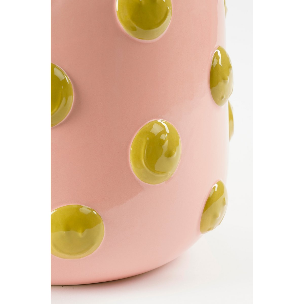 Smiley Vaas - H28 x Ø29 cm - Keramiek - Lichtroze, Oker-vazen-Mica Decorations-Ik Hout ervan.