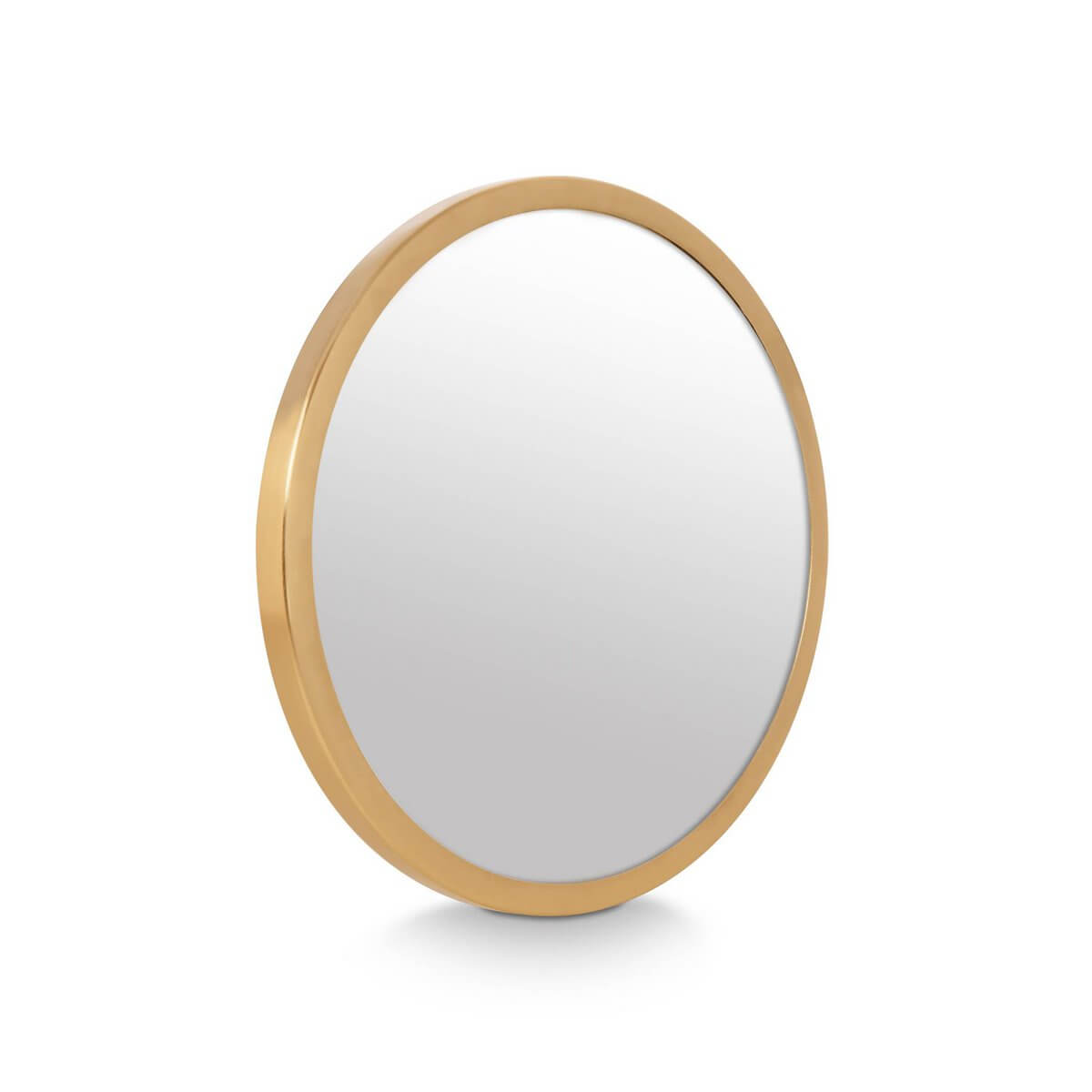 Round Bohemian mirror with a gold frame, 30cm in diameter, perfect for adding a stylish touch to Dutch and Belgian home decor.