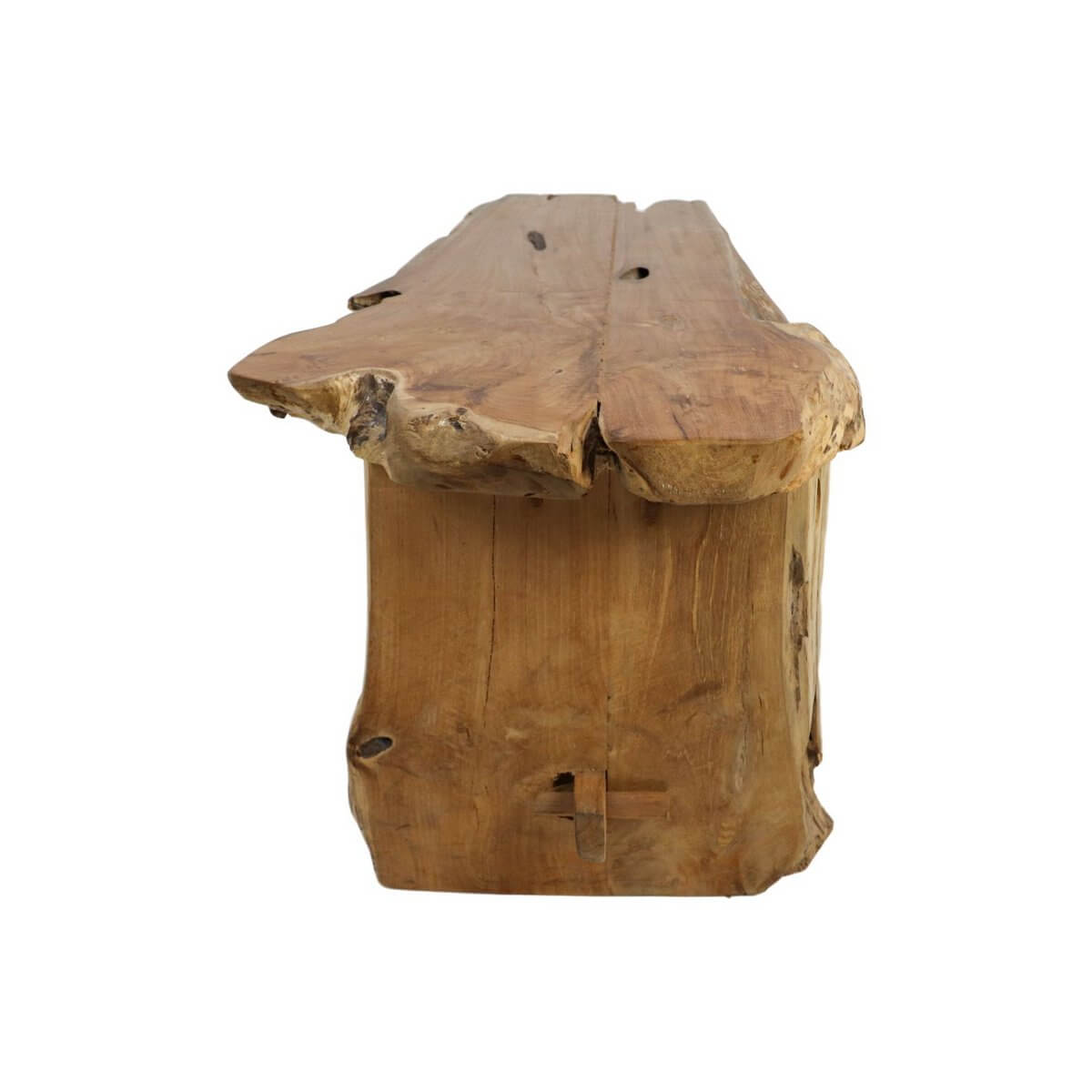 Robuuste teakhouten bank van HSM Collection - 80x40x45cm, perfect voor binnen en buiten.
