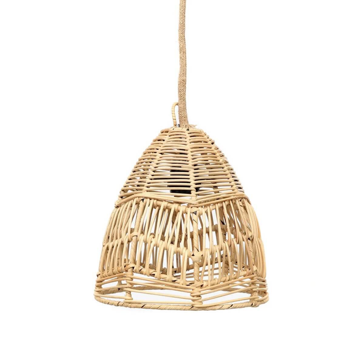 Bohemian Bala Hanglamp - Naturel. Handmade rattan pendant light, perfect for bedrooms, kids' rooms, and covered terraces.