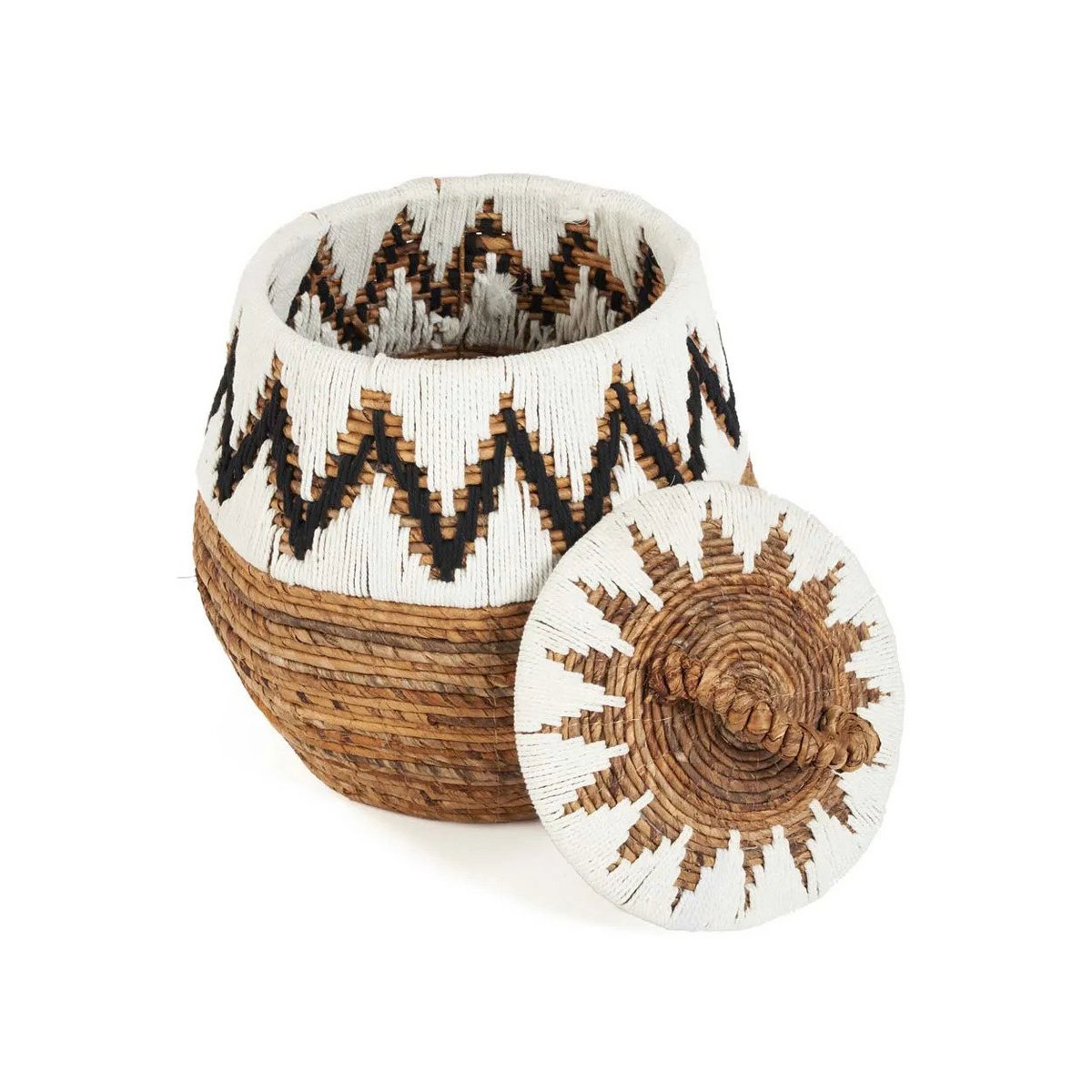 The Little Bay Strandmand - Natuurlijk Wit - M-manden met deksel-Bazar Bizar Living-Ik Hout ervan.