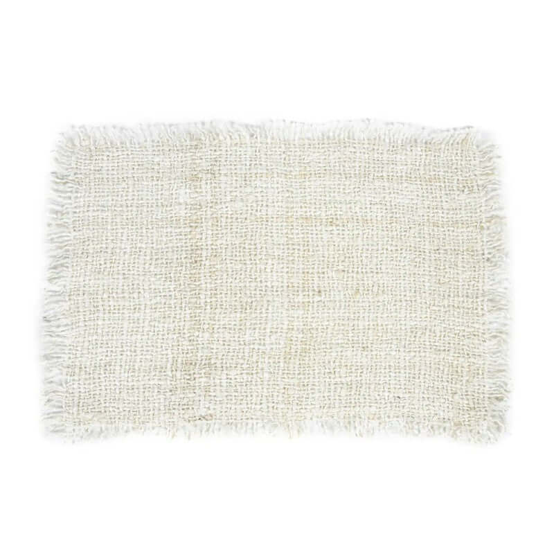 Crème kleurige katoenen placemat met wafelstructuur, perfect voor elke tafelschikking, van informeel tot chic, set van 4.