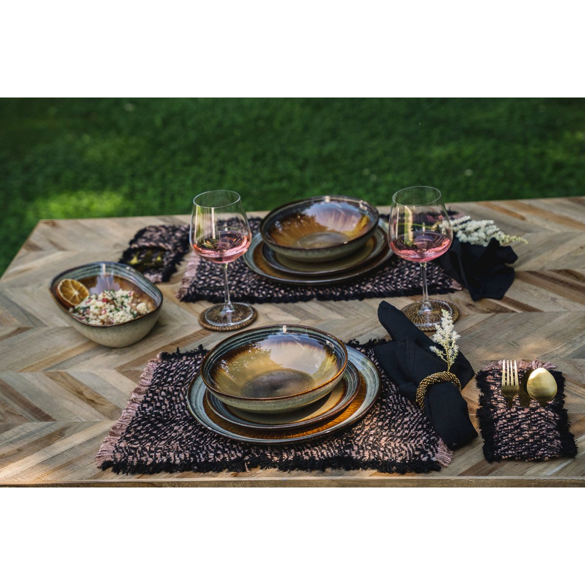 The Oh My Gee Placemat - Zwart Koper-placemat-Bazar Bizar Living-Ik Hout ervan.