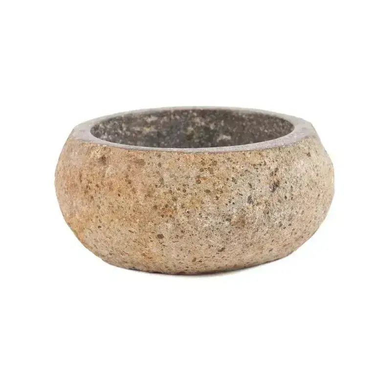The River Stone Kom - Zwart - M-Servies-Bazar Bizar Living-Ik Hout ervan.