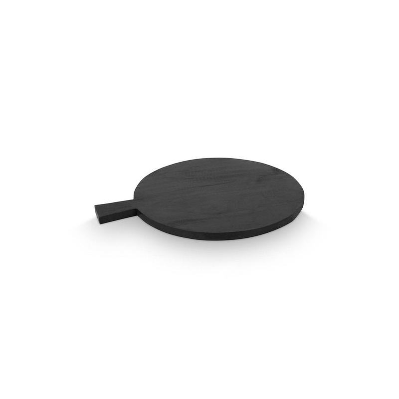 Tray With Handle Round Black 42x35x1.5cm-boho musthaves-vtwonen-Ik Hout ervan.