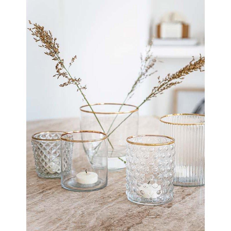 Vase with Metal Lid Gold 12.5x19cm-vtwonen-Ik Hout ervan.