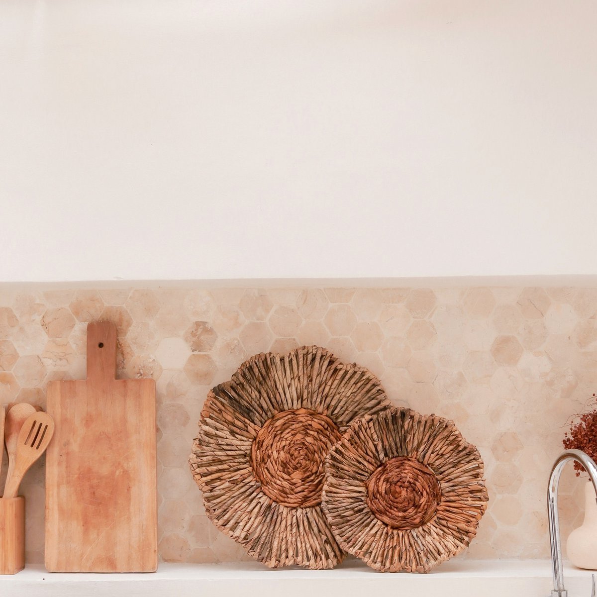 Wanddecor of Schaal MELAYA Wandmand van Bananenvezel (2 maten)-boho musthaves-Soeji-Ik Hout ervan.