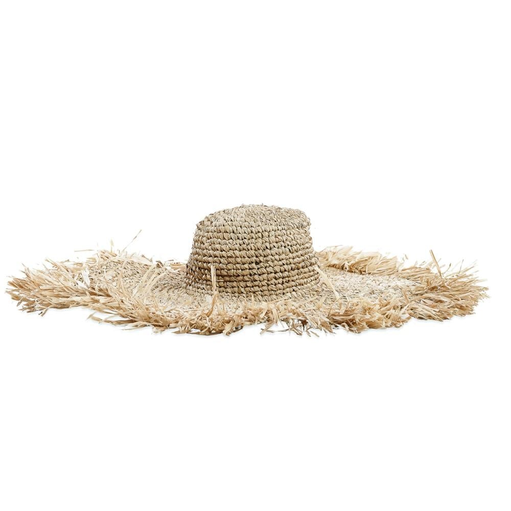 Stijlvolle De Oceaan Hoed gemaakt van duurzame raffia. Perfect voor zonbescherming op vakantie of festivals. Licht en flexibel ontwerp.