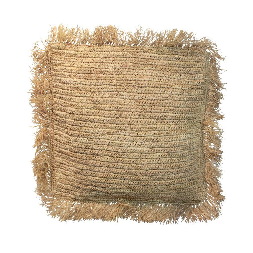 De Raffia Kussenhoes - Vierkant - Naturel - 60x60