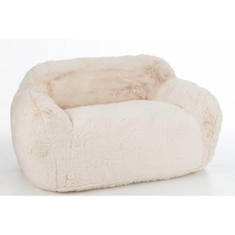 Zachte en comfortabele creme kleurige bank van J-Line, gemaakt van polyester. Perfect voor een stijlvolle en cosy woonruimte.