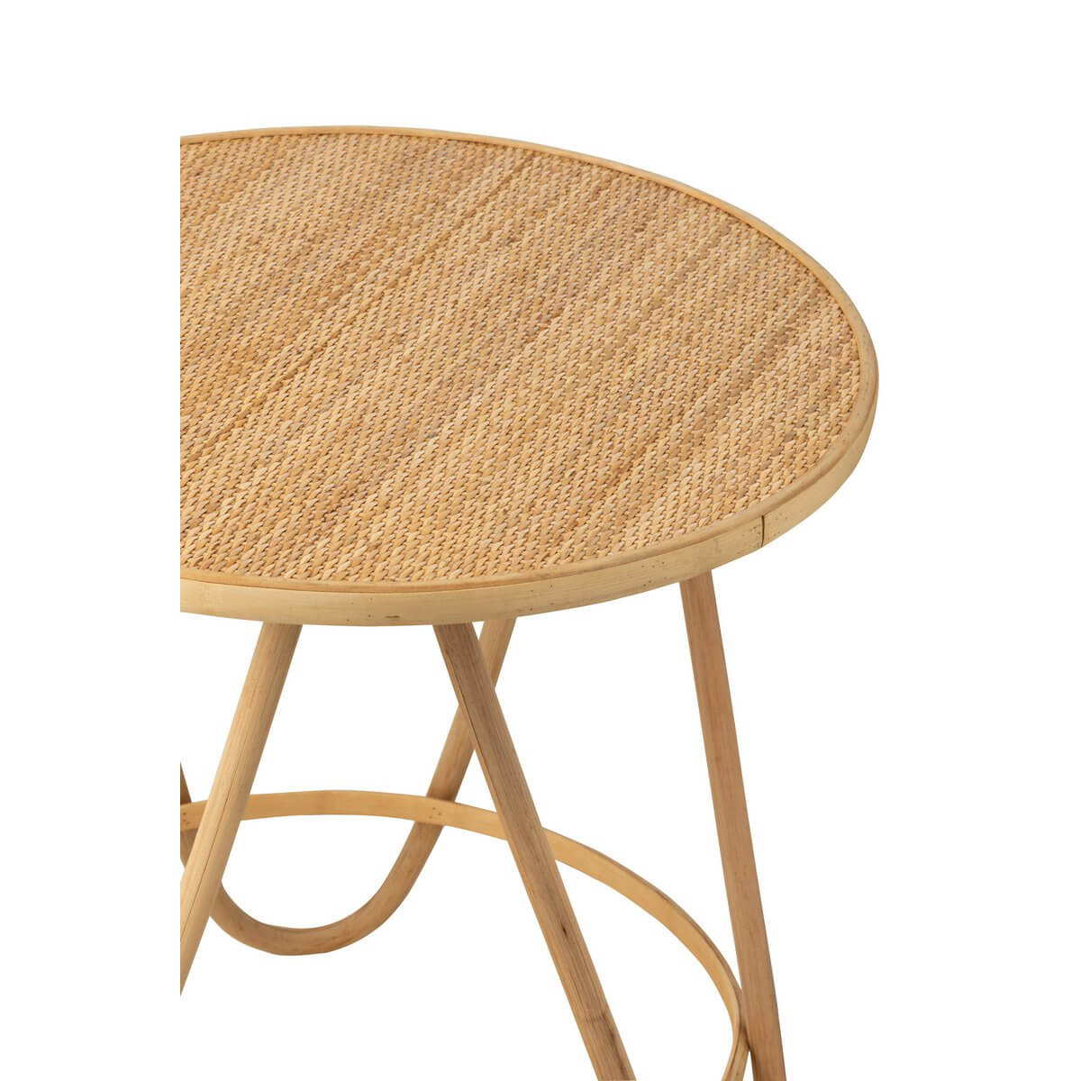 J-Line bijzettafel Balia, grote rotan tafel in naturel kleur, perfect voor elke woonruimte.