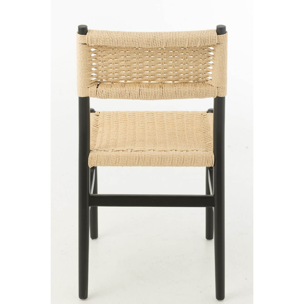 Elegant J-Line Chair in beukenhout en zwart touw, stoere en stijlvolle stoel voor modern interieur.