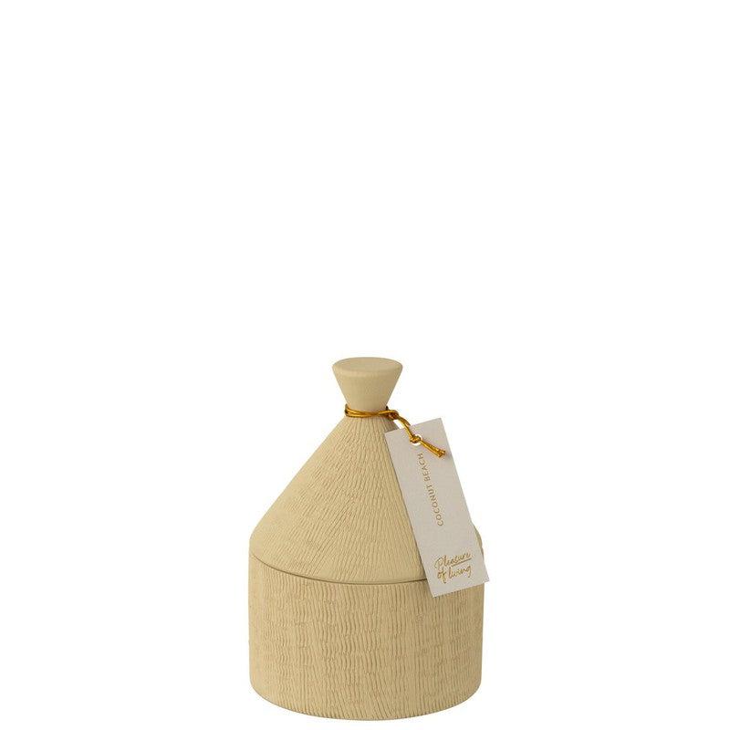 J-Line geurkaars - keramiek - Pot Coconut Beach - beige - 40U-J-Line-Ik Hout ervan.