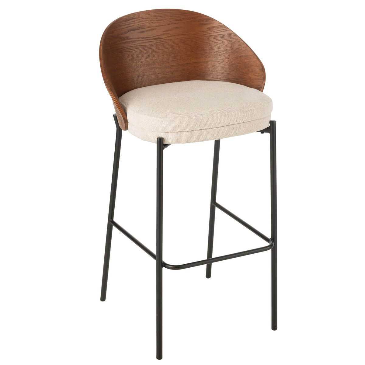 Lone Kruk Bruin/Beige - stijlvolle multiplex barstoel met ergonomisch zitvlak, perfect voor elk interieur.