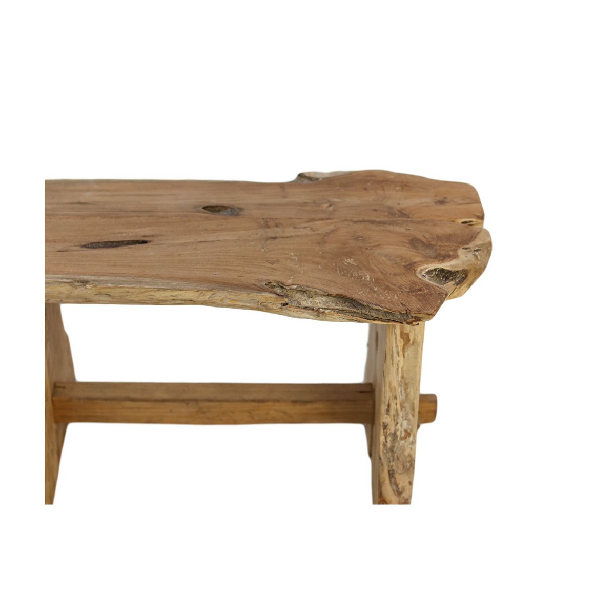 Teakhouten bank - 80x40x45cm - Naturel teak-HSM Collection-Ik Hout ervan.